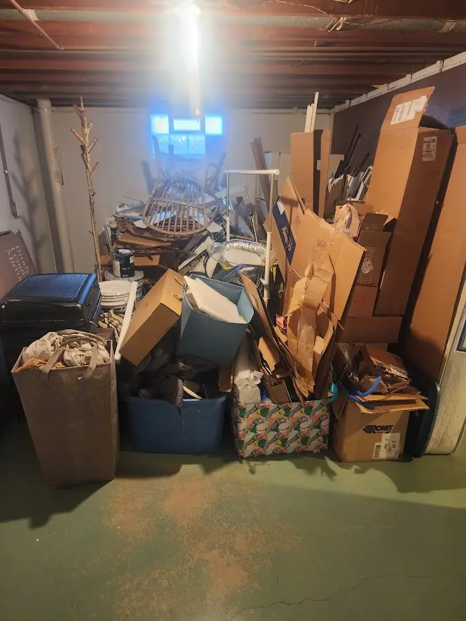 Roll-off dumpster container at job site for 2 Yard Dumpster Rental in Yadkinville